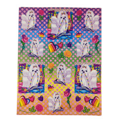Vintage Lisa Frank Sticker Sheet White Dog on Pillow S270 1990s 4.5×6″