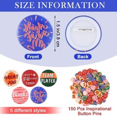 WILLBOND 150 Pcs Inspirational Reward Button Pins Employee Appreciation Gifts…