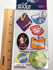 EK Success Sticko School Scrapbook Stickers Lot Sports Clubs Pencils Bus