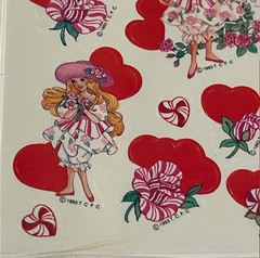 VTG Peppermint Rose Valentine Stickers Scented Hearts Carlton Cards ‘93 Lot Of 2