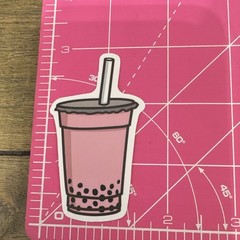 Bubble Tea Boba & Milk Tea Drink Stickers, Multicolor Food & Drink, Set of 4