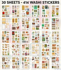 FAYWARE Vintage Washi Stickers for Journaling – Ephemera Book for Journaling