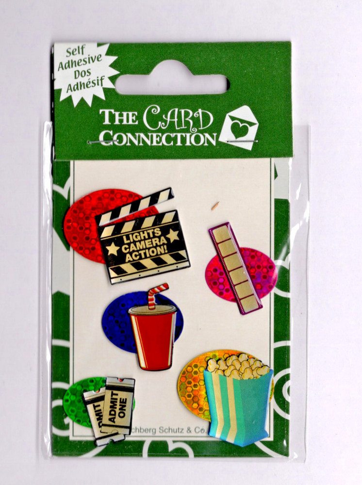 Card Connection MOVIES PIG 3-D STICKER ACCENTS scrapbooking HANDCRAFTED