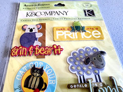 K&Company Actopus to Zelephant 3D Chipboard Stickers Zoo Animal Scrapbooking