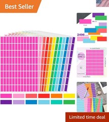 Rectangular Colored Stickers,12 Colors Rainbow Color Color Coding Labels,1inc…