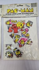 2 Pack-PAC-MAN Vintage 1982 Stick-Ons With Rolling Eyes Diamond Toymakers Bally
