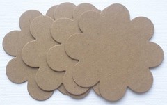 {4} SCALLOPED FLOWER – Bare Scallop Unfinished Chipboard Die Cuts – 2 13/16″