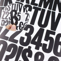 8 Sheets Letter Number Stickers, 2 Inch Vinyl Alphabet Stickers, Self-Adhesive P