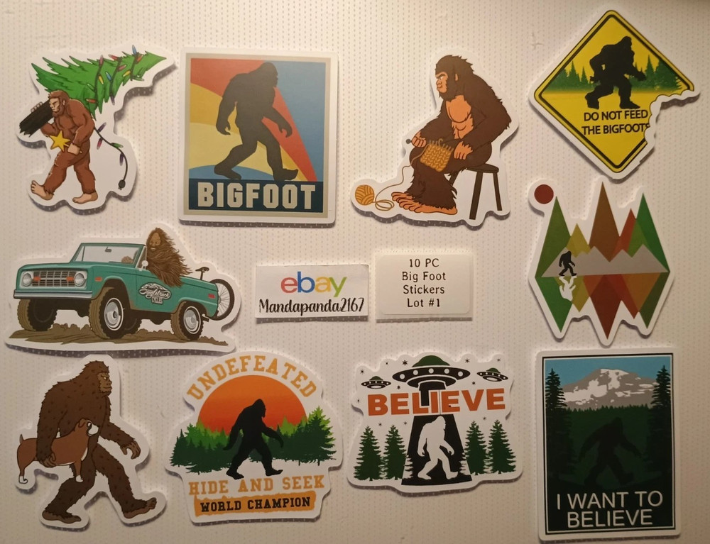 Big Foot – Sasquatch – Stickers – 10 PCs – 5 styles available! See Description