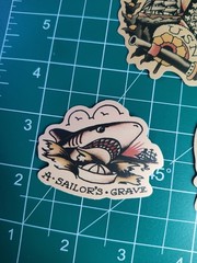 3 Retro Sailor Tattoo 2″ Stickers Navigation Ship Women Anchor Motorcycle Biker
