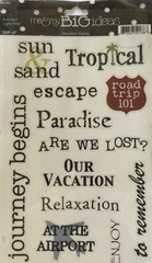 VACATION SLANG Stickers Approx.5-3/4″x12″Road Trip•Tropical•Paradise •Bon Voyage