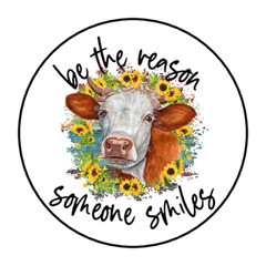 30 BE THE REASON SOMEONE SMILES STICKERS ENVELOPE SEALS LABELS 1.5″ ROUND COW