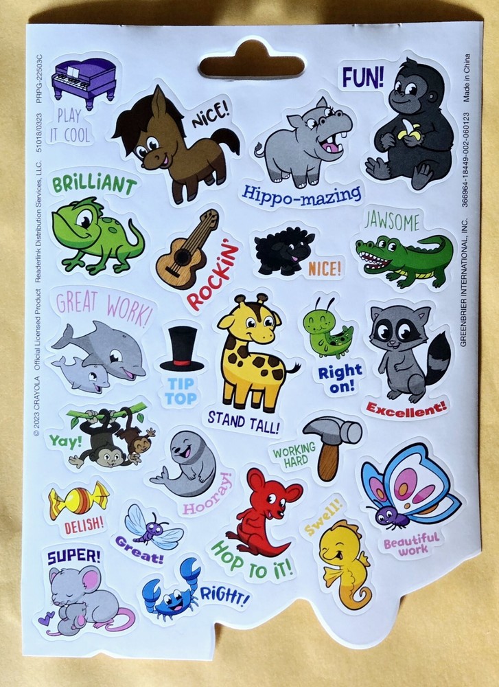 Cute Animals Sticker Sheet
