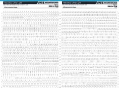 MECANORMA Transfer Lettering Sheet A3, Letraset, #502 HELVETICA LIGHT 6.4mm
