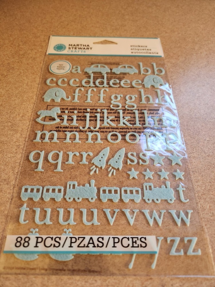 Martha Stewart Crafts~Blue lower case alphabet stickers