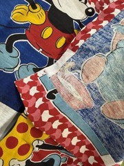 Vintage Mickey And Friends Curtain Approximately 40×80 One Side Only