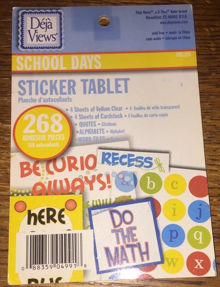 Deja Views School Days 268 Sticker Tablet Education Graduation Scrapbook POS-120