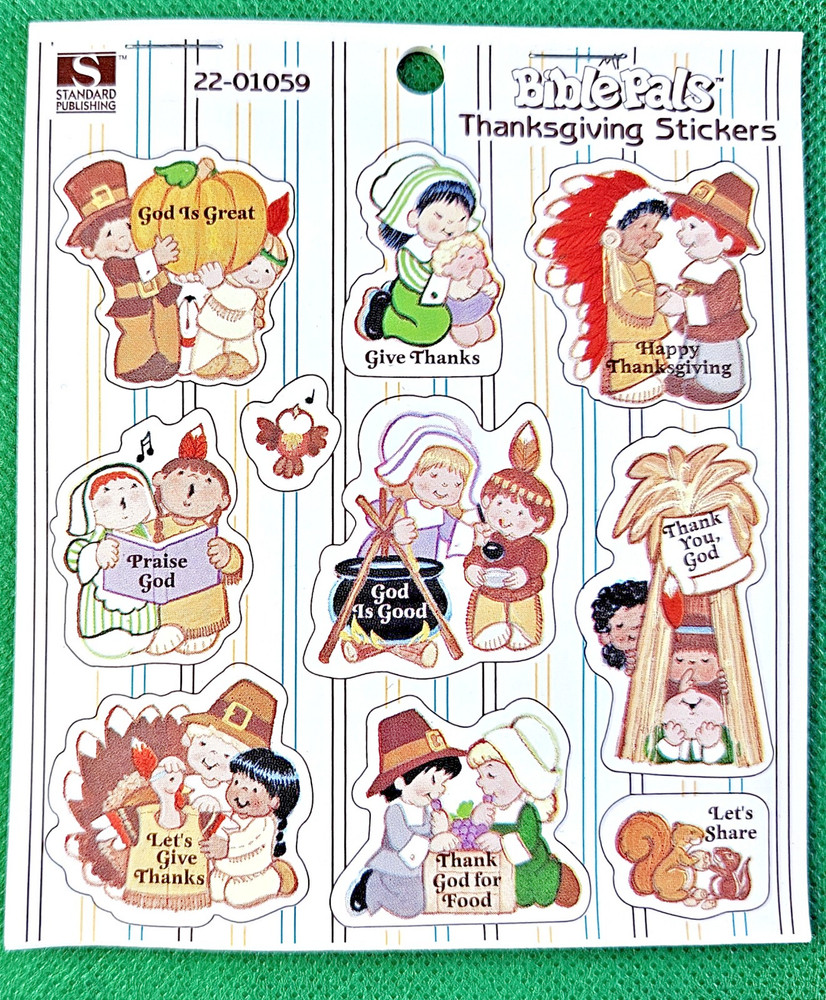 Thanksgiving Stickers 1997 by Standard Publishing Bible Pals Unused 54 Stickers