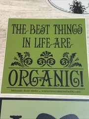 Lot of 4 Organic Herb Stickers Decals «Best Things in Life are Organic»