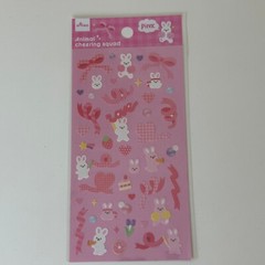 Daiso Animal Cheering Squad Bunny Sticker Sheet
