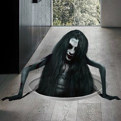3D Floor Wall Stickers Scary Ghost Halloween Removable Scary Interior Decoration