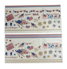 PSX Vintage 2001 Americana Stickers SR6009 Two Partial Sheets 12” x 6” July 4th