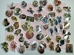 Victorian Style Valentine Stickers 50 Pieces