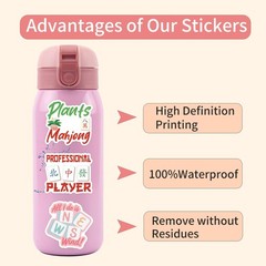 55PCS Funny Mahjong Stickers,Vinyl Waterproof Aesthetic Sticker Packs,Cute Ma…