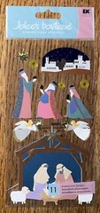 VERY RARE Jolees Nativity Scene CHRISTMAS Manger Angel Jesus Shepard 3D Stickers