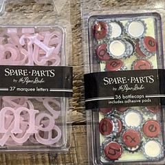 Spare Parts by The Paper Studio Lot Alpha Paper Clips, Letters, Bottle Caps Etc