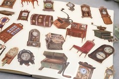 40pcs vintage stuff PET stickers | Pendulum wall clock Vintage stuff furniture