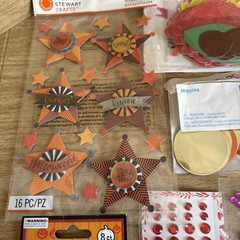 Scrapbooking Embellishments Assortment, Bling Stickers, Die Cut Shapes Wood