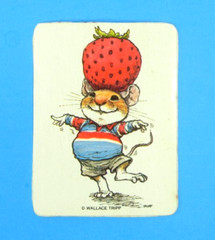 Vintage Wallace Tripp Hallmark Mouse & Strawberry Sticker