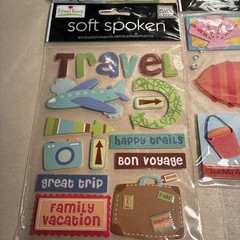 Scrapbook Stickers Mixed Lot of Beach Sea Ocean Summer Travel Flower Themed