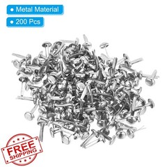 Paper Brass Fasteners, 200 Pcs, Pastel Mini Brads, Silver Craft