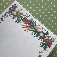 Vintage Blank Home Notecard & Garden Party Carrots Veggie Stationery Note Paper