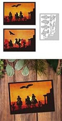 Cowboy Border Die Cuts for Card Making, Horseback Riding Carbon Steel Die Cuts C