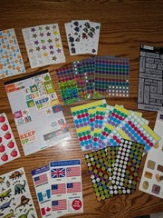 Vintage Retro Sticker Large Variety Lot Partially Used As Shown Scrapbooking