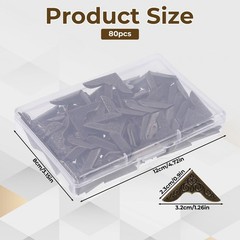 80 PCS Iron Book Corner Protectors, Vintage Metal Corners, for Evergreen
