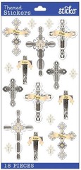 Inspirational Words & Crosses, religious scrapbook stickers – Sticko 38047