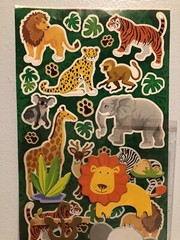 Zoo Animal Large Sticker 2 Sheet Scrapbooking Kids Stickers