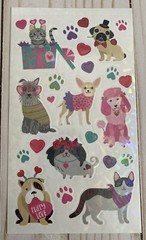 Cat Kittens Chihuahua Bulldog Dogs Puppy Love Hearts Stickers New Kids Decorate