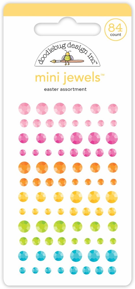Doodlebug Mini Jewels Easter Assortment Pink Blue Green Orange Yellow