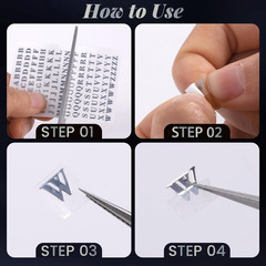 640Pcs Small Metal Letter Number Stickers, 3D Self-Adhesive Mini Letter