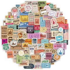 300 Pcs Vintage Travel Stickers Ticket Stickers for Journaling,Luggage Sticker S
