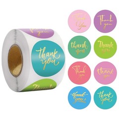 500 Pcs Colorful Thank You Stickers – 8 Designs, 1 Inch Self-Adhesive Labels for