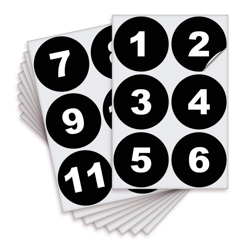 iSYFIX Black Consecutive Number Stickers – 1 to 50, 4-inch, 1 set – Vinyl Sel…