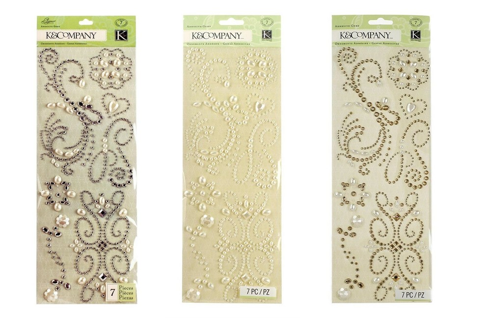 K&COMPANY Swirl Adhesive Gems – 7pcs – CHOOSE ONE!!!