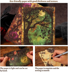 120 Sheets Gothic Scrapbooking Paper for Scrapbook Kit, Vintage Ephemera for Jun