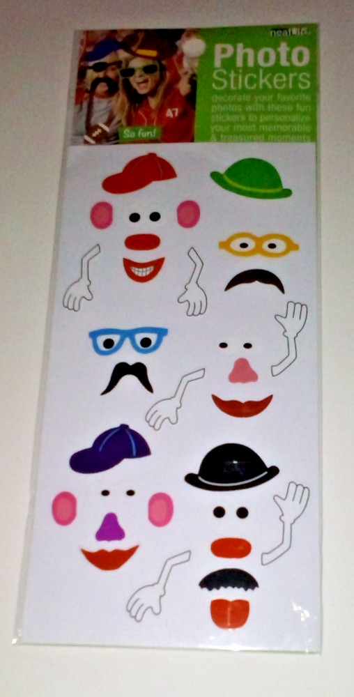 2 Photo Sticker Sheets Faces & Hats Theme Scrapbooking